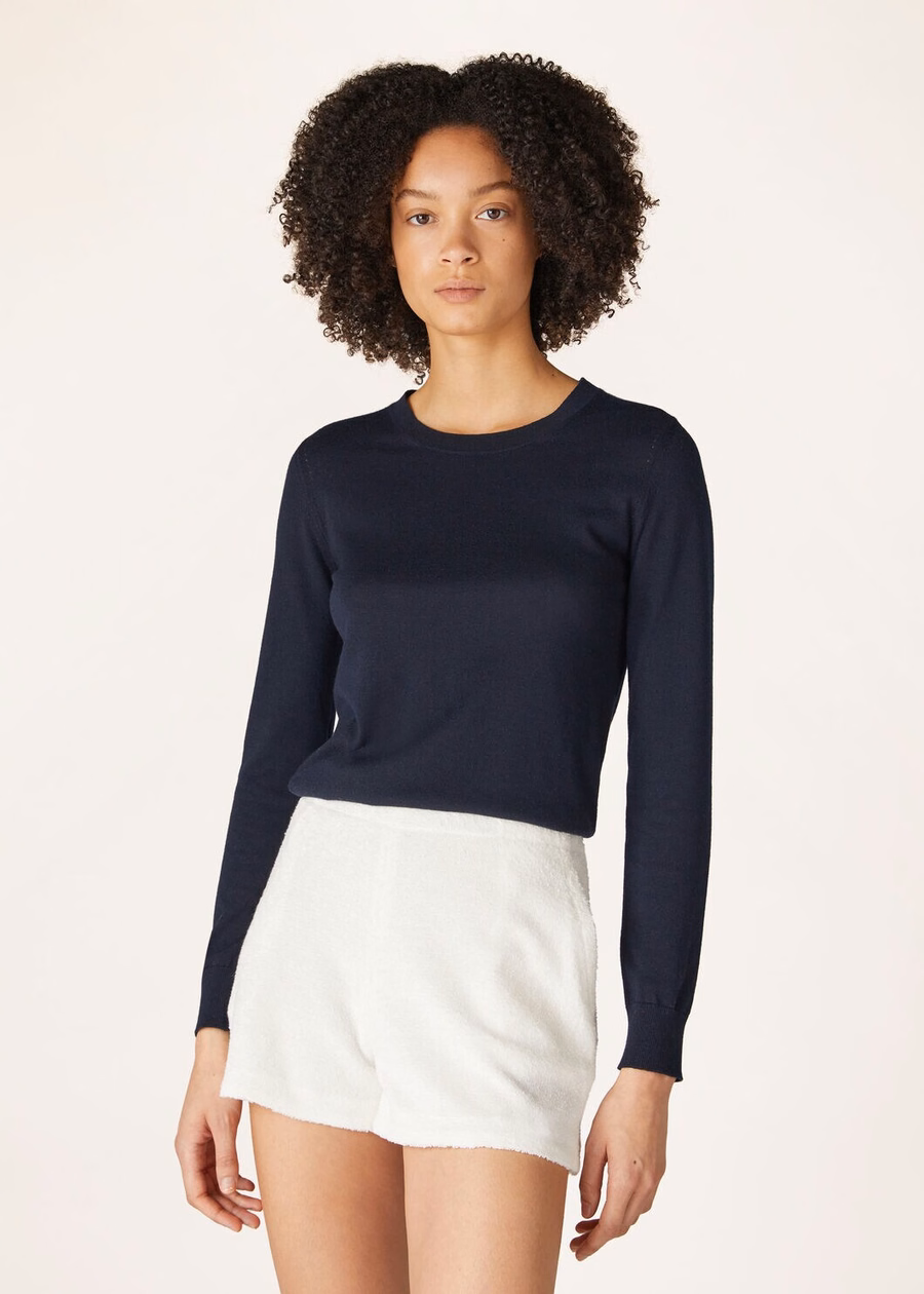 Neo Piuma Crewneck Cashmere Navy Blue