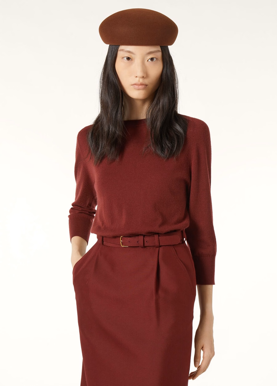 Piuma Crewneck Cashmere Deep Maroon