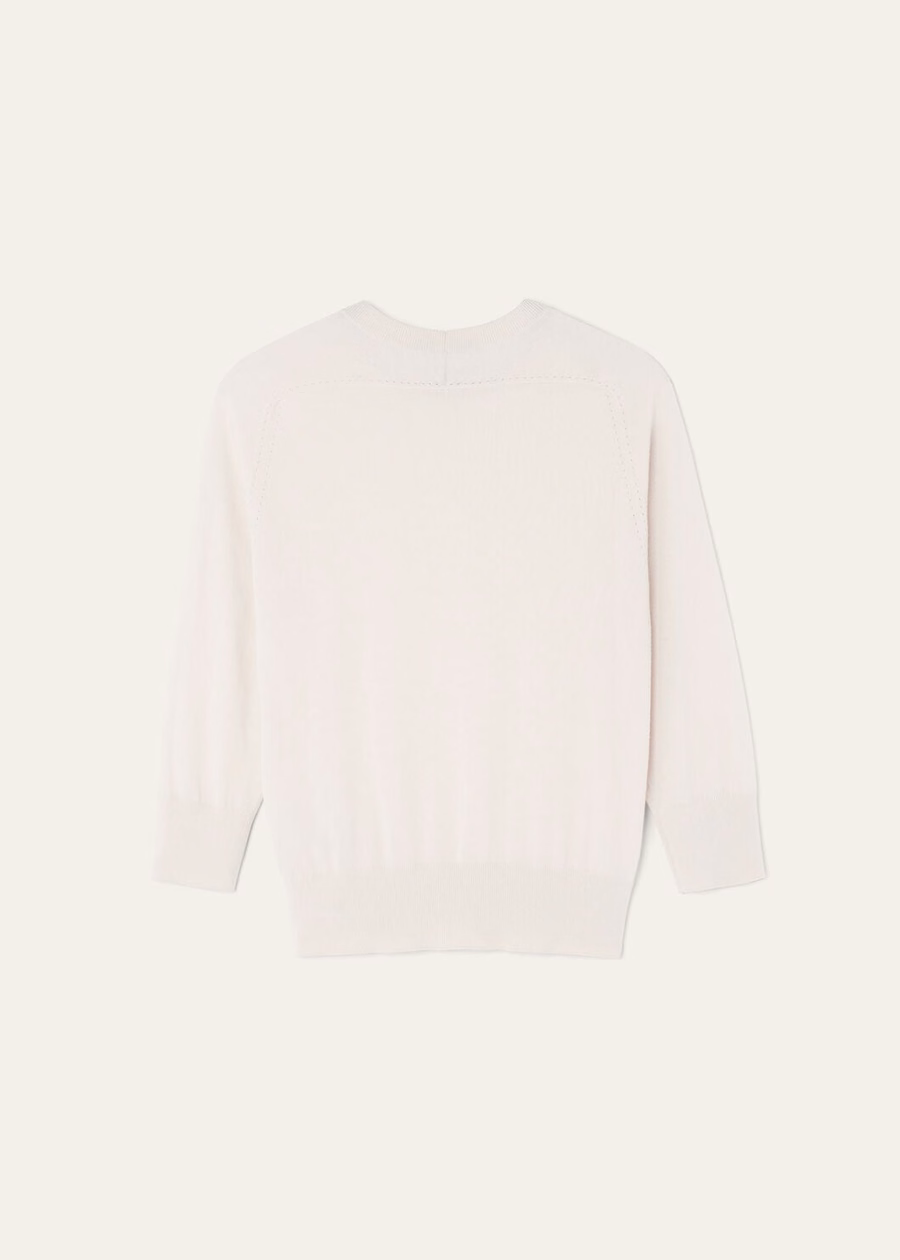 Crewneck Cashmere White Feather