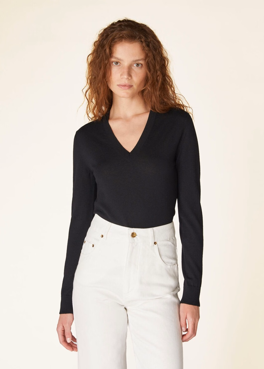 New Piuma V-Neck Cashmere Black