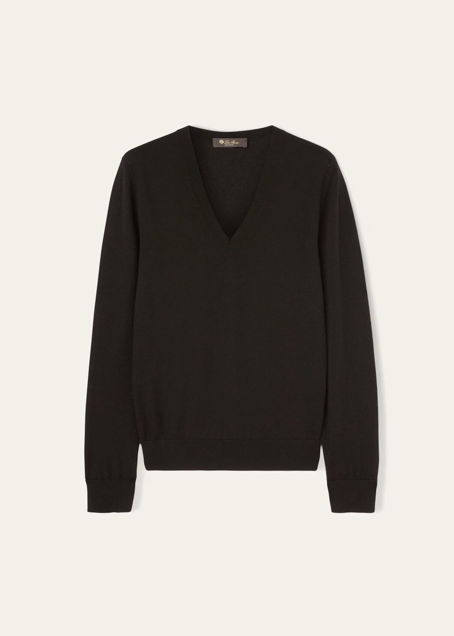 New Piuma V-Neck Cashmere Black