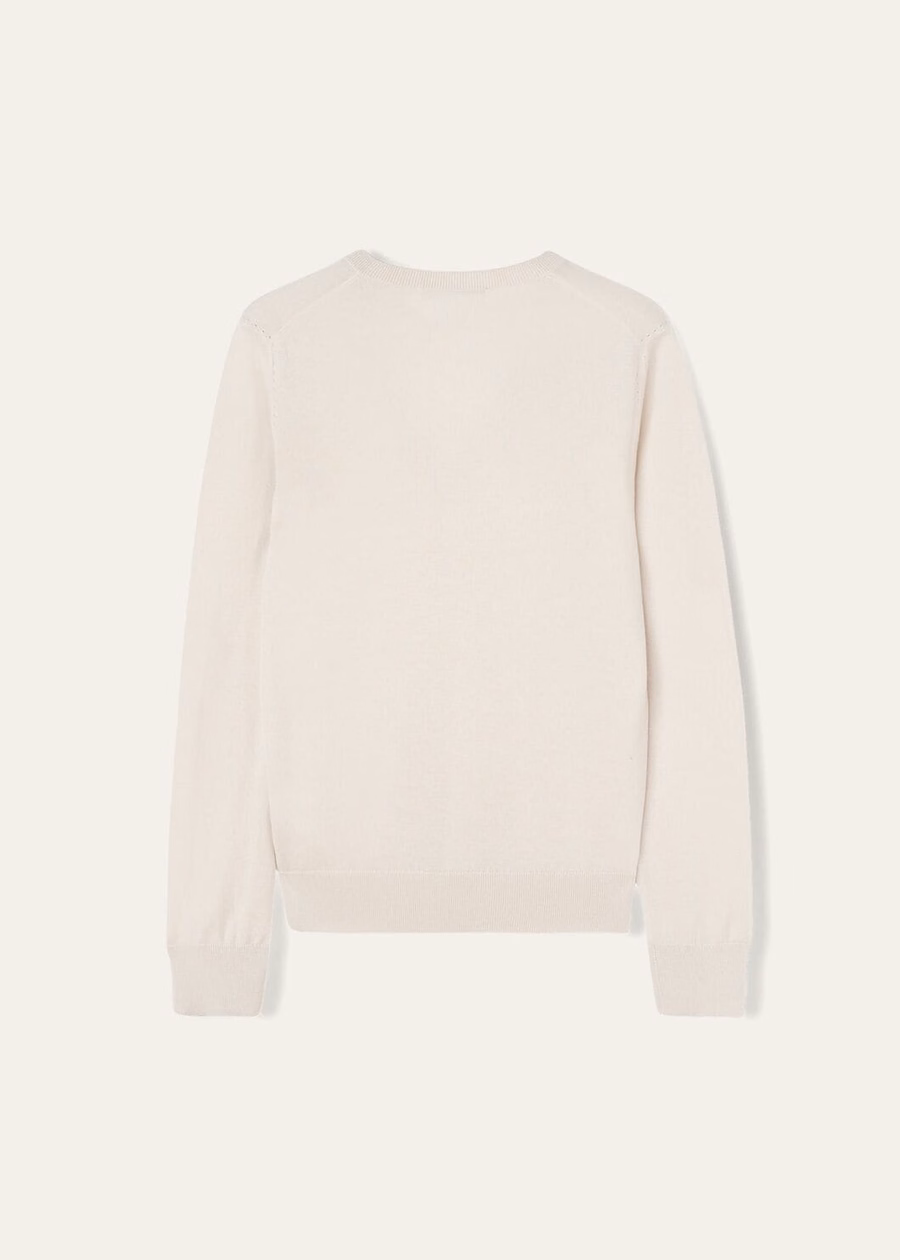 New Cashmere Tapioca Feather V-Neck
