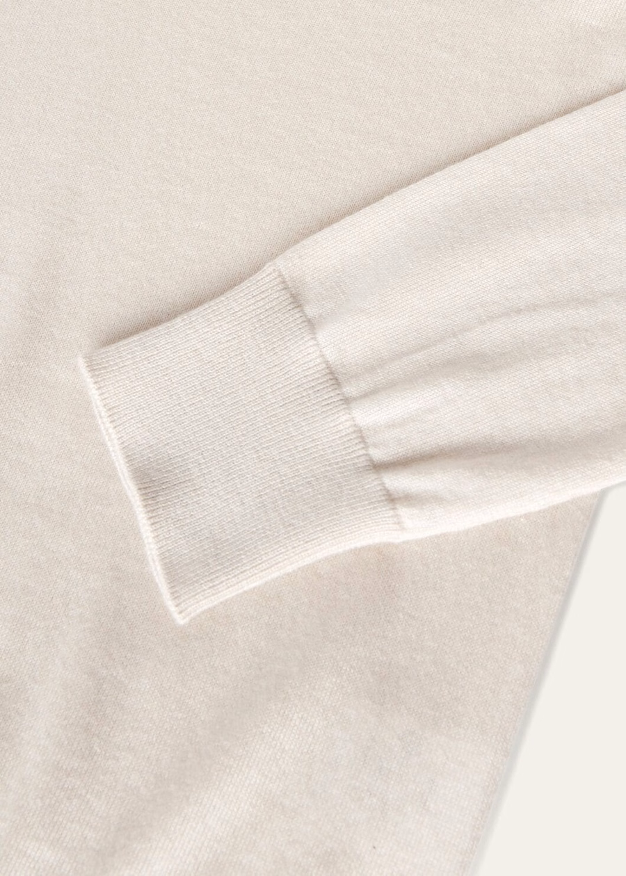 New Cashmere Tapioca Feather V-Neck