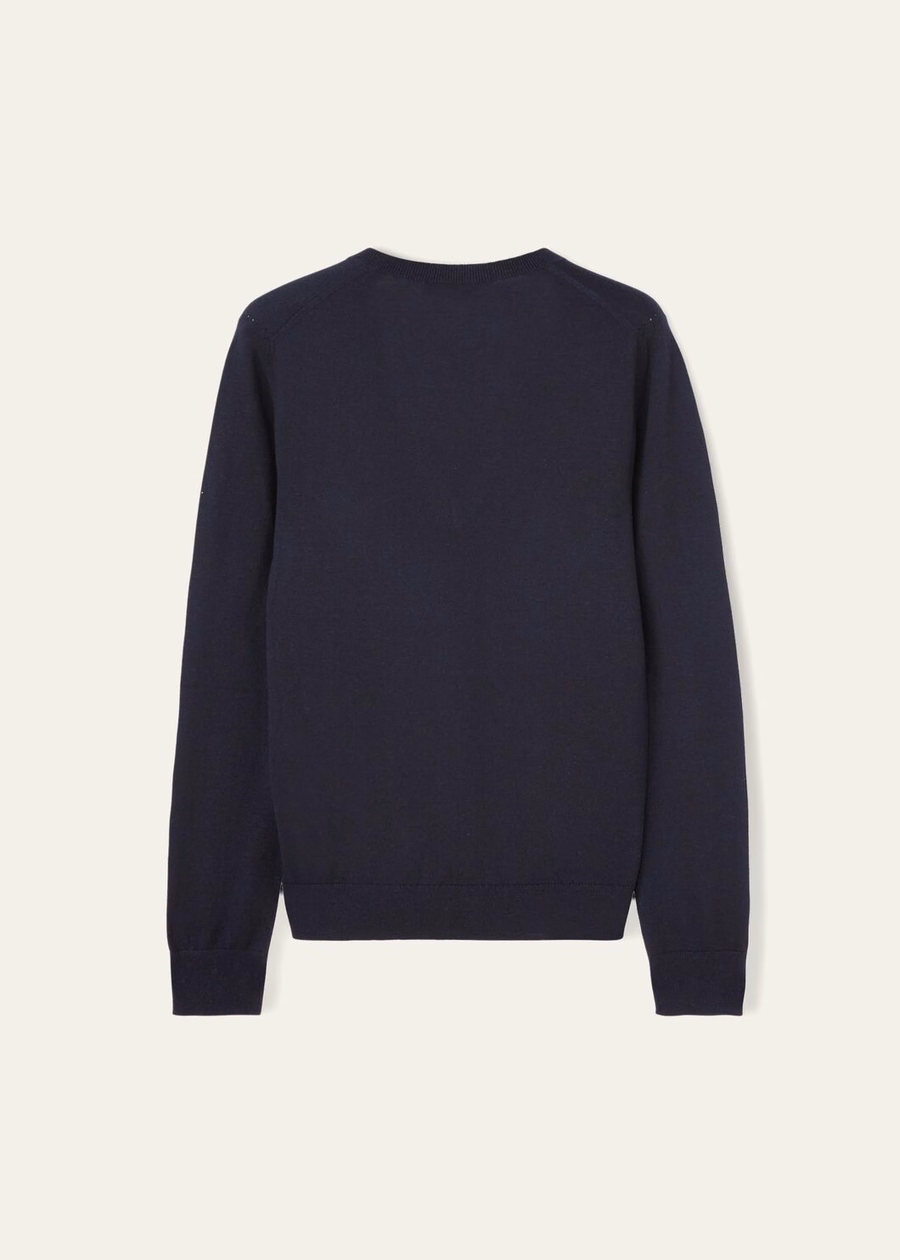 New Piuma V-Deck Cashmere Navy Blue