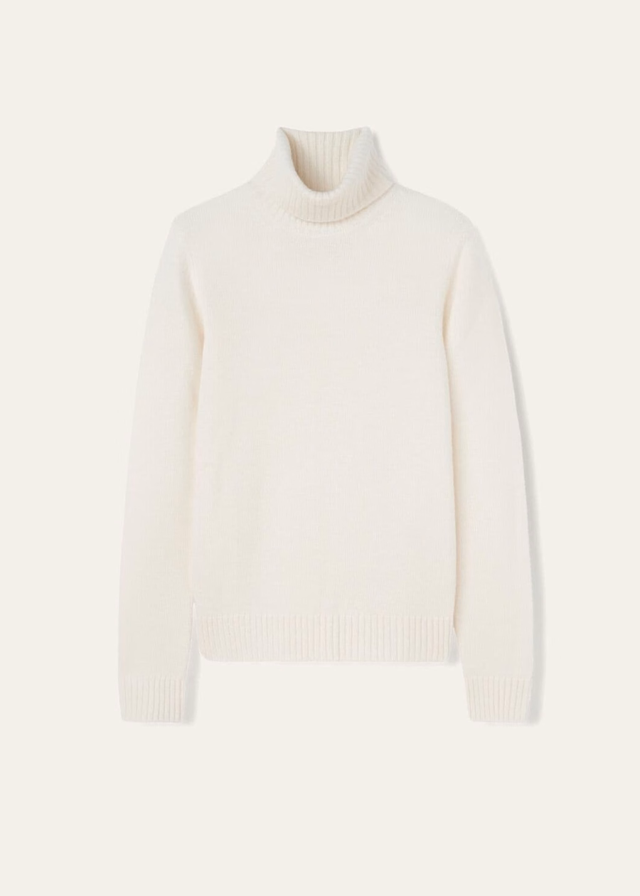 Parksville Turtleneck Baby Cashmere White Titanium