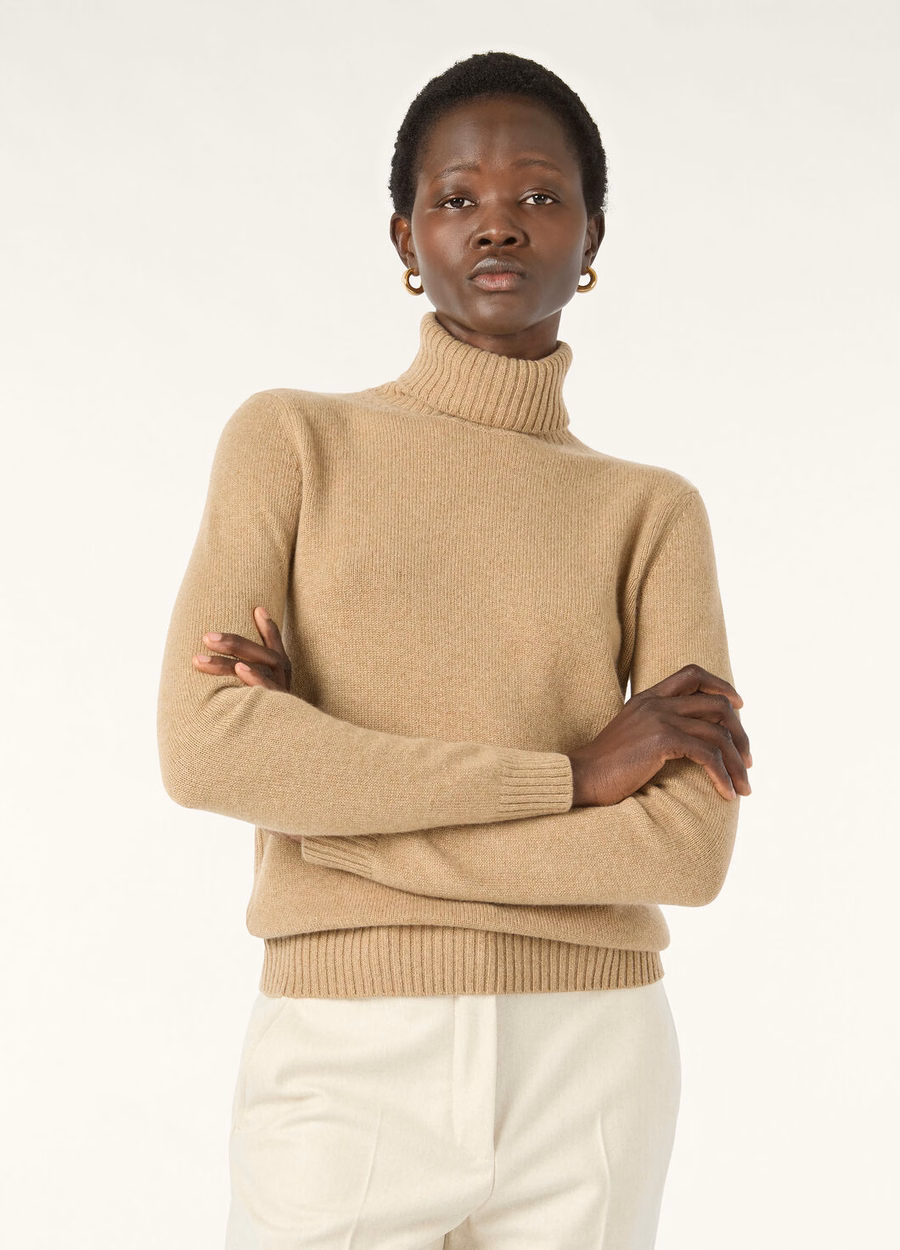Parksville Turtleneck Baby Cashmere Golden Wheat Melange