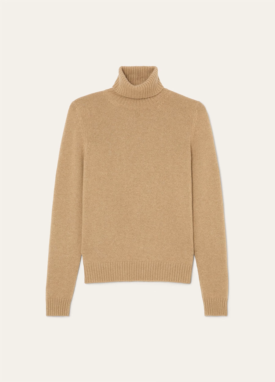 Parksville Turtleneck Baby Cashmere Golden Wheat Melange