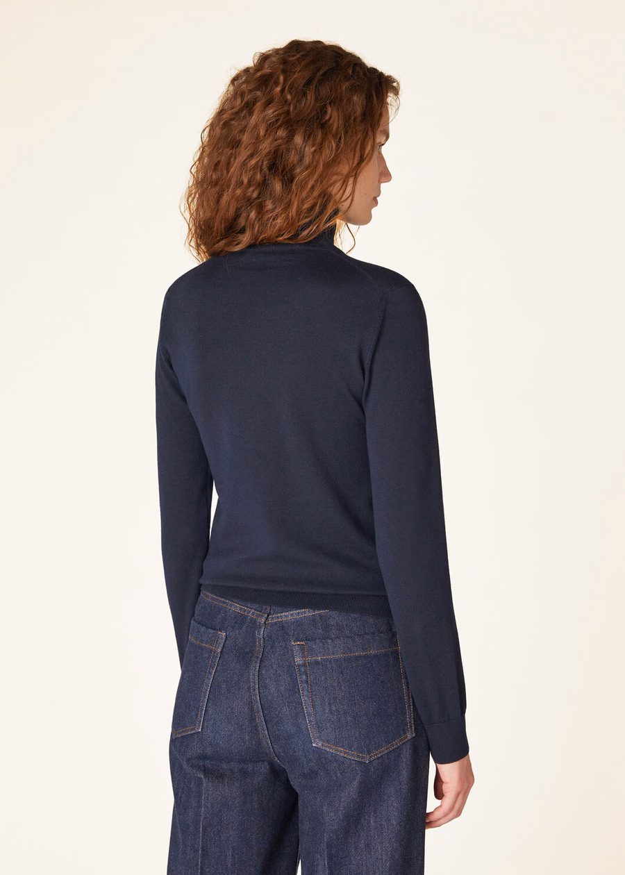Neo Piuma Turtleneck Cashmere Navy Blue