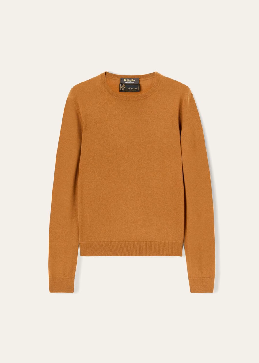 Crewneck Vicuña Natural Dark Vicuña