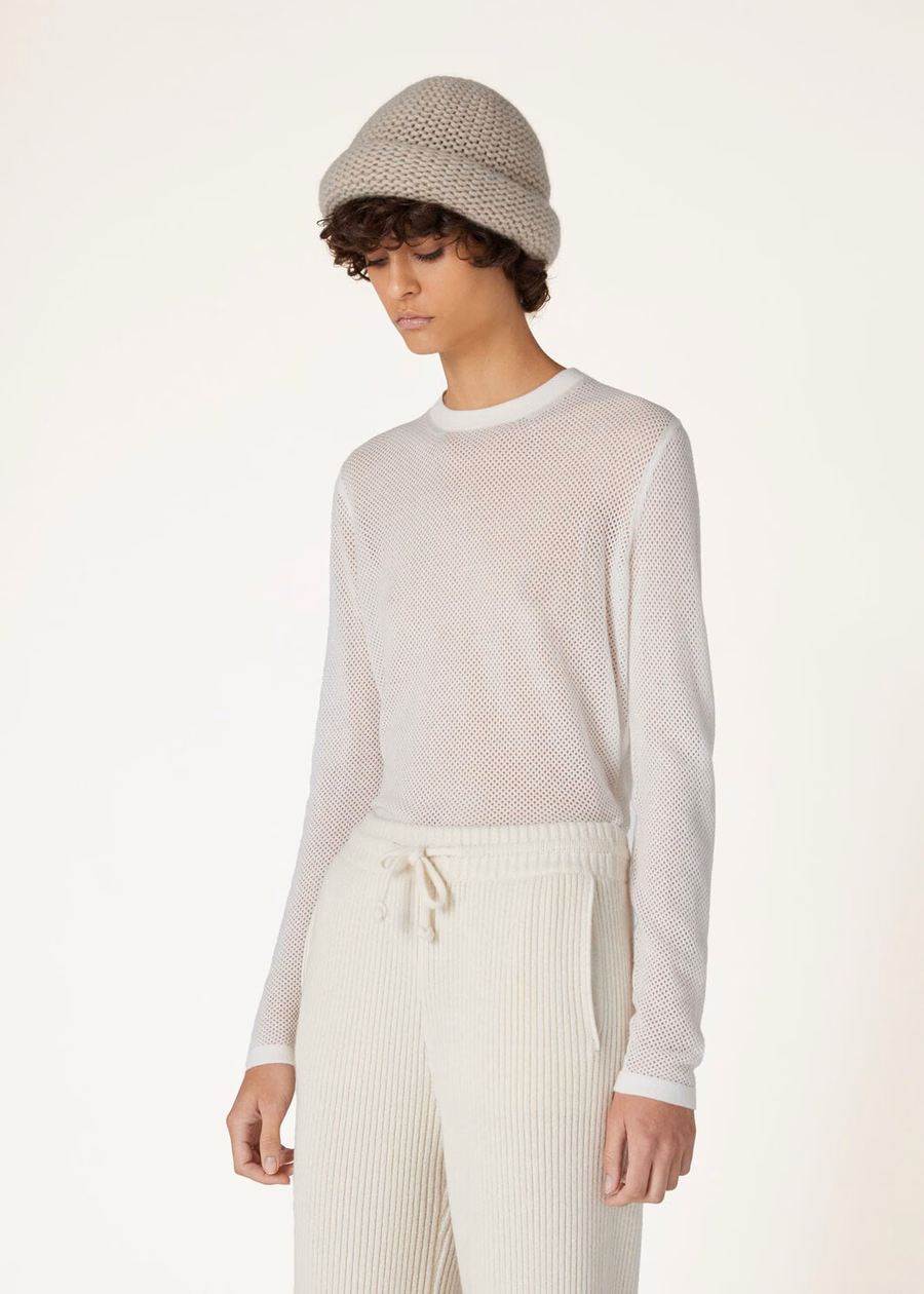 Port Douglas Crew Neck White Cashmere