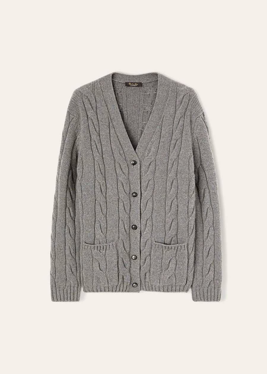 Napier Cardigan Baby Cashmere Coarsehair® Cayenne Melange/North Sea
