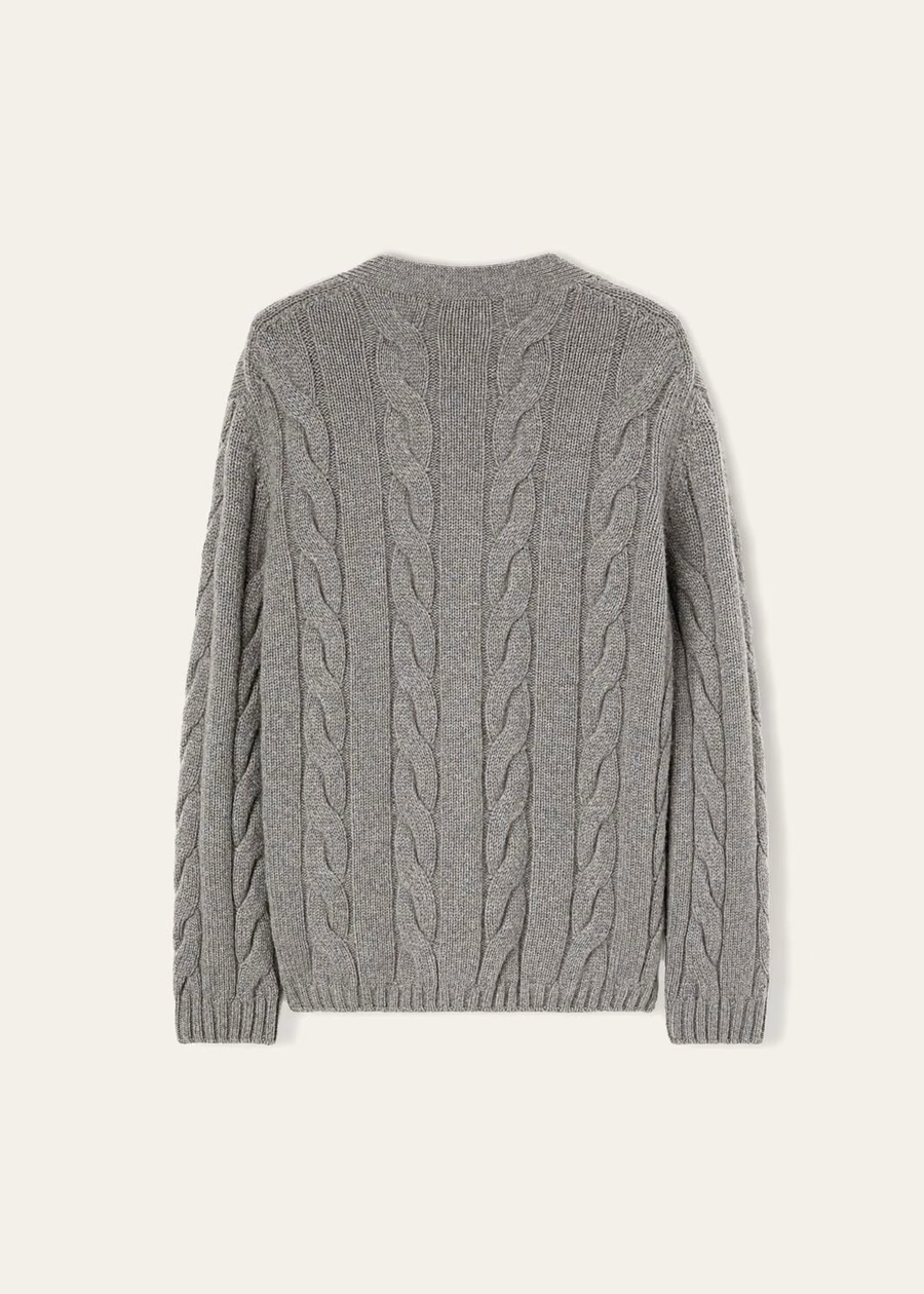 Napier Cardigan Baby Cashmere Coarsehair® Cayenne Melange/North Sea