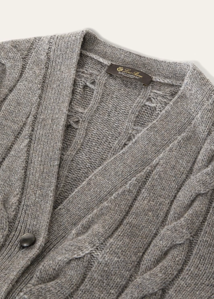 Napier Cardigan Baby Cashmere Coarsehair® Cayenne Melange/North Sea