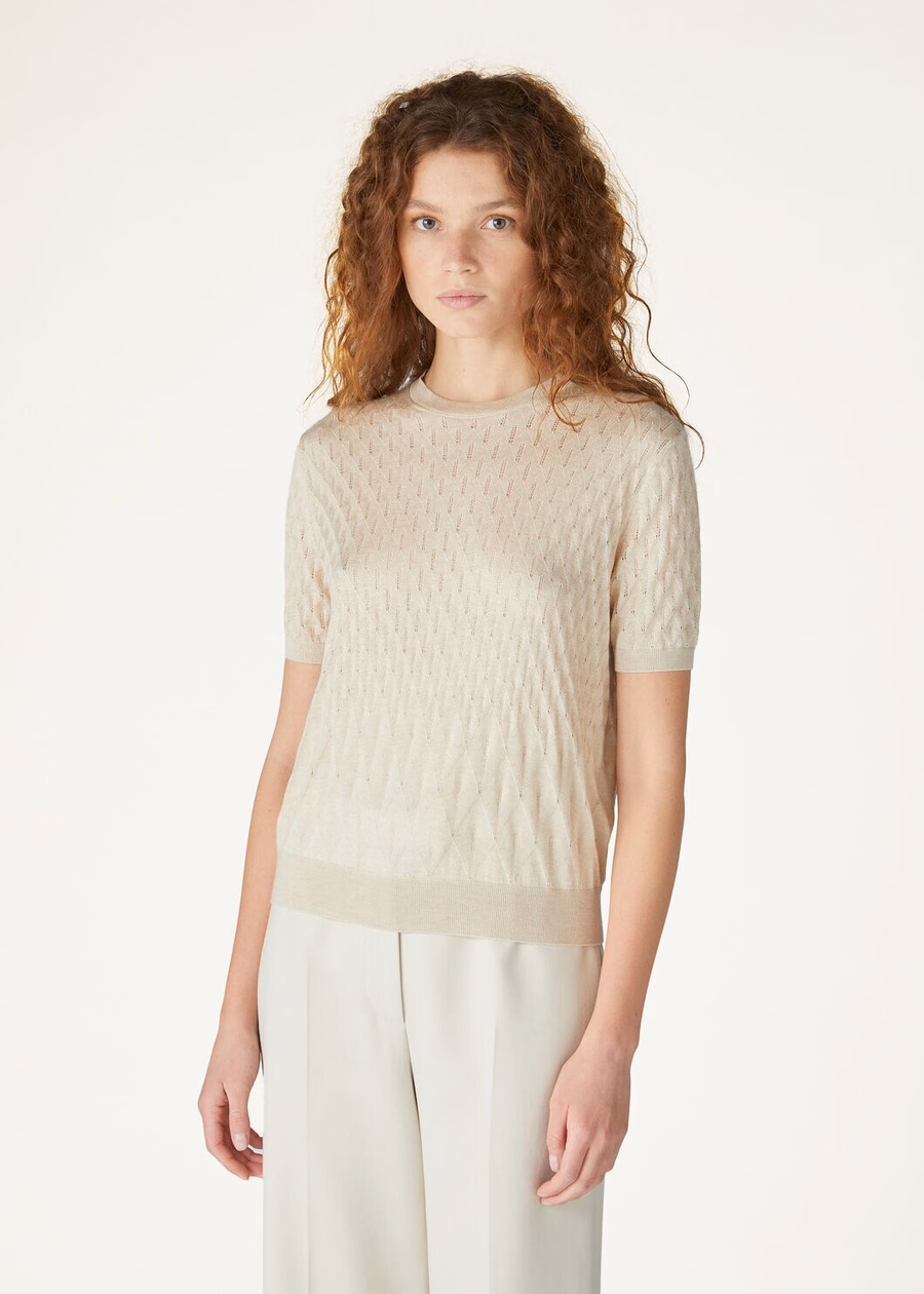 Takao Silk Cashmere Sweater Light Dune Melange