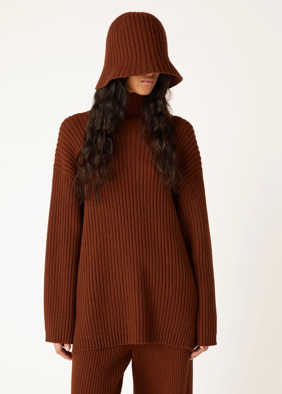 Fobello Turtleneck Baby Cashmere Dark Maple Leaf Melange