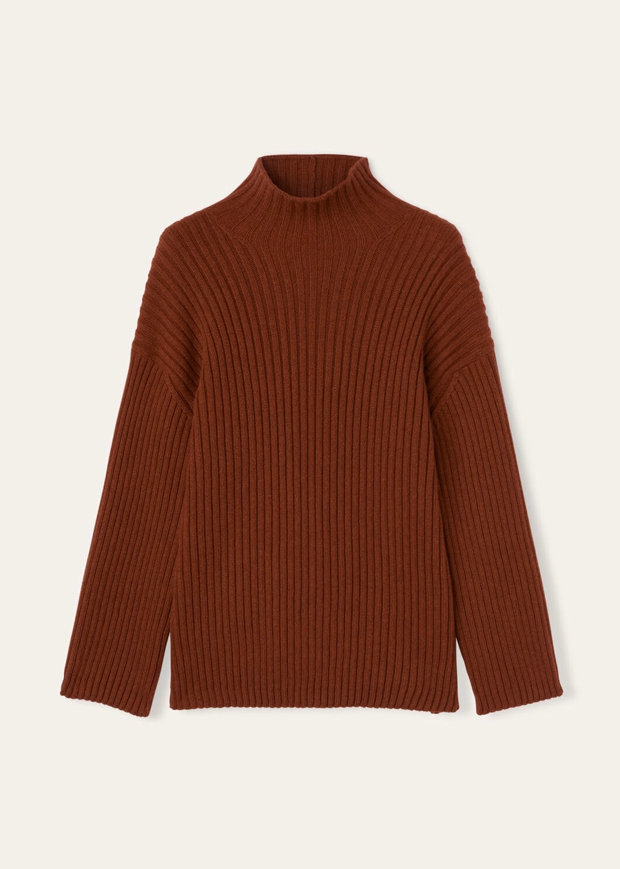 Fobello Turtleneck Baby Cashmere Dark Maple Leaf Melange