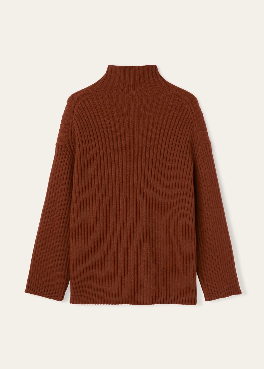 Fobello Turtleneck Baby Cashmere Dark Maple Leaf Melange
