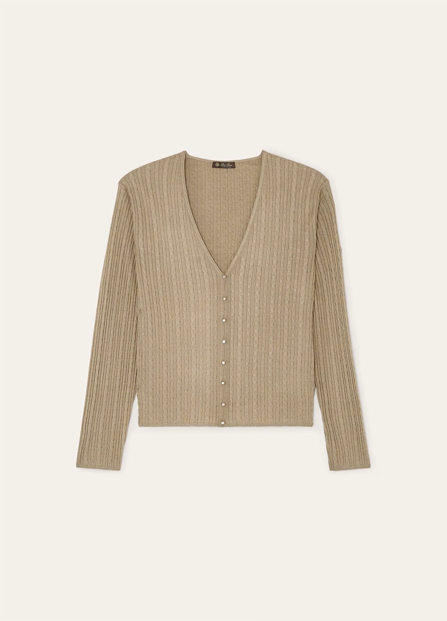 Rimella Cardigan Silk Cashmere Dried Tarragon