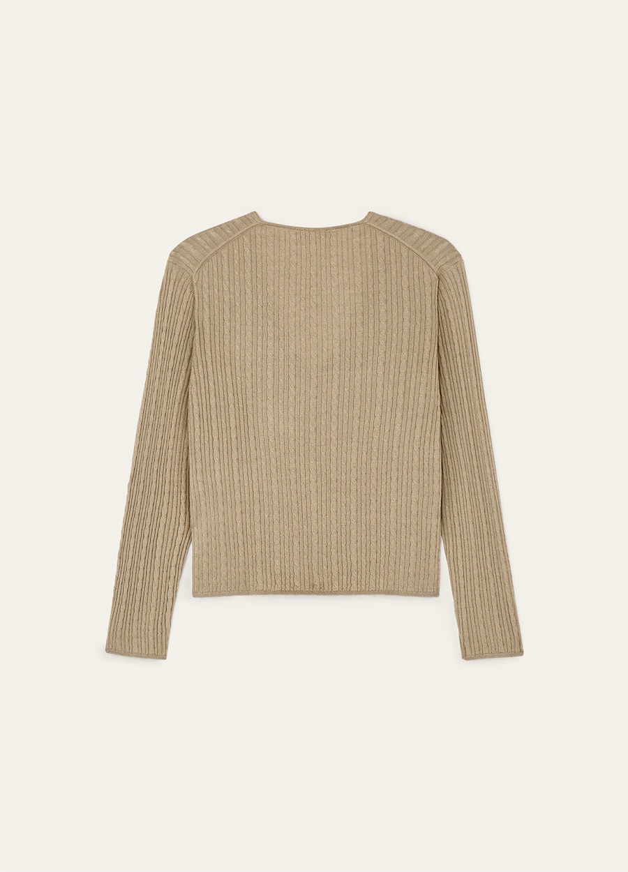 Rimella Cardigan Silk Cashmere Dried Tarragon
