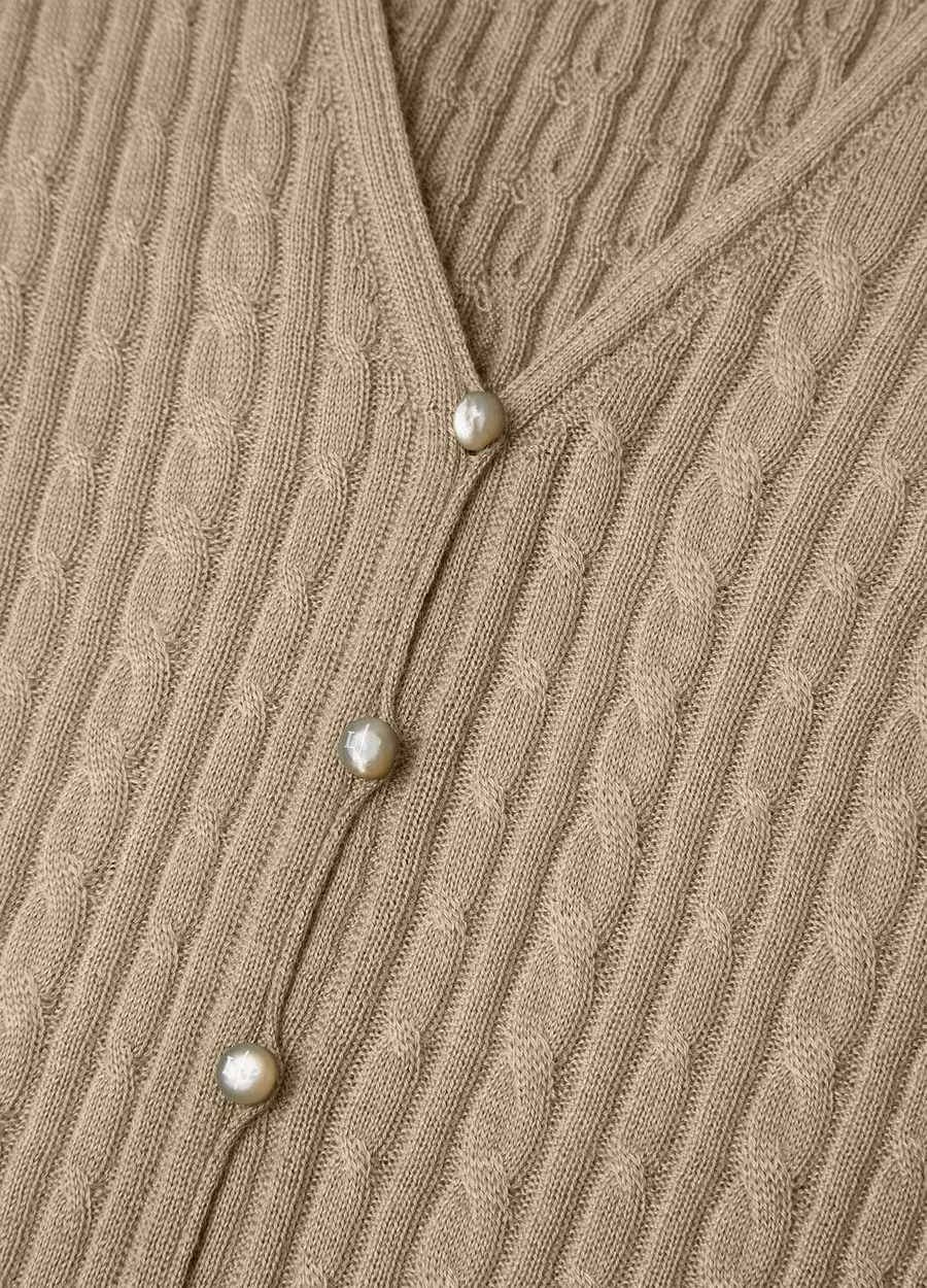 Rimella Cardigan Silk Cashmere Dried Tarragon