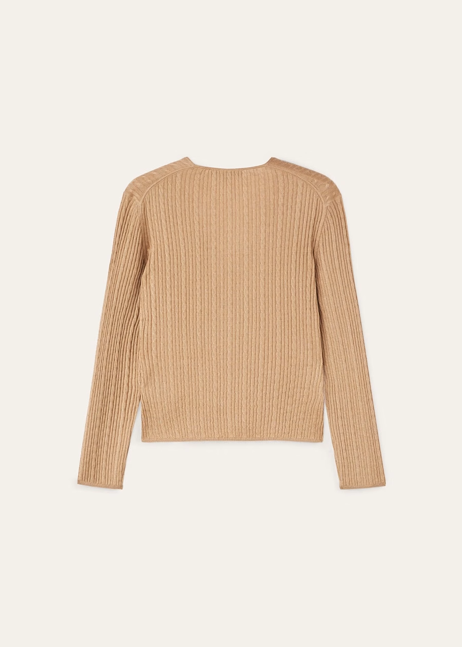 Rimella Cashmere Silk Cardigan Gobi Dunes