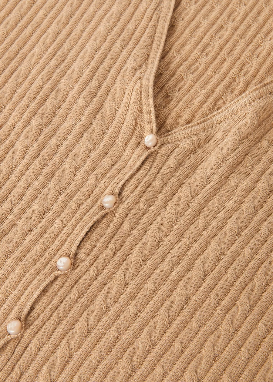 Rimella Cashmere Silk Cardigan Gobi Dunes