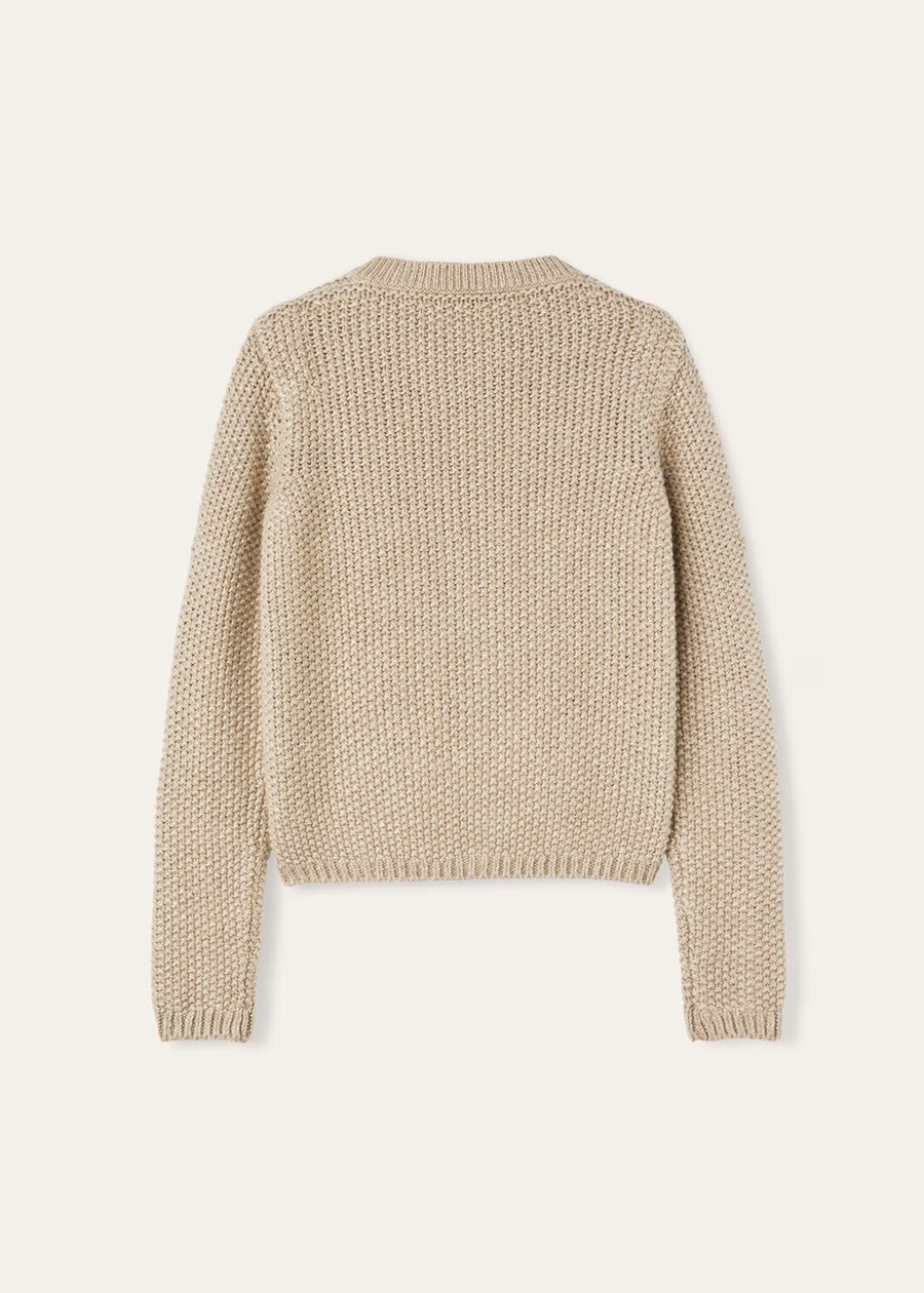 Baranca Cardigan In Natural Cashmere Brown Melange