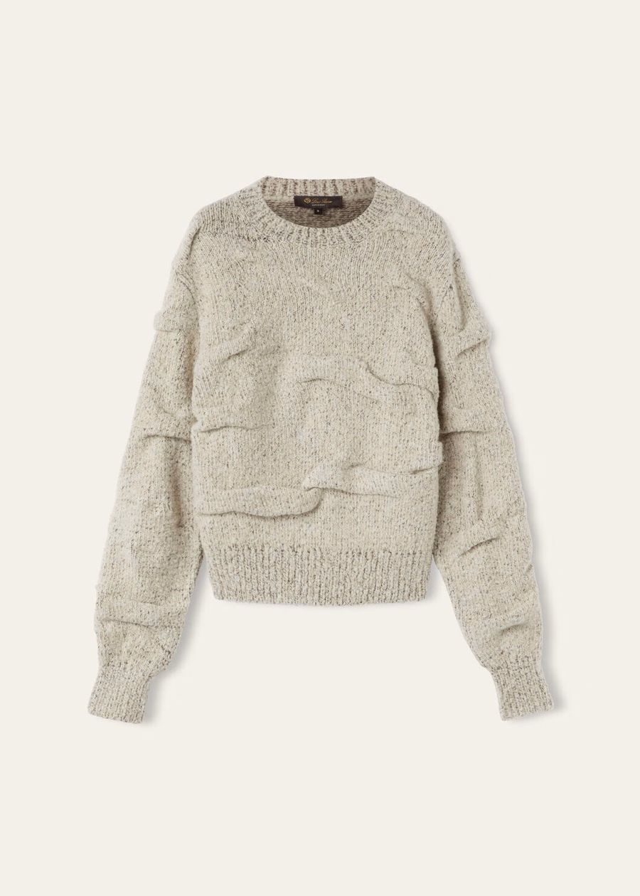 Alpe Faller Crewneck Pecora Nera® Cloudy Melange/Cherrywood Salt