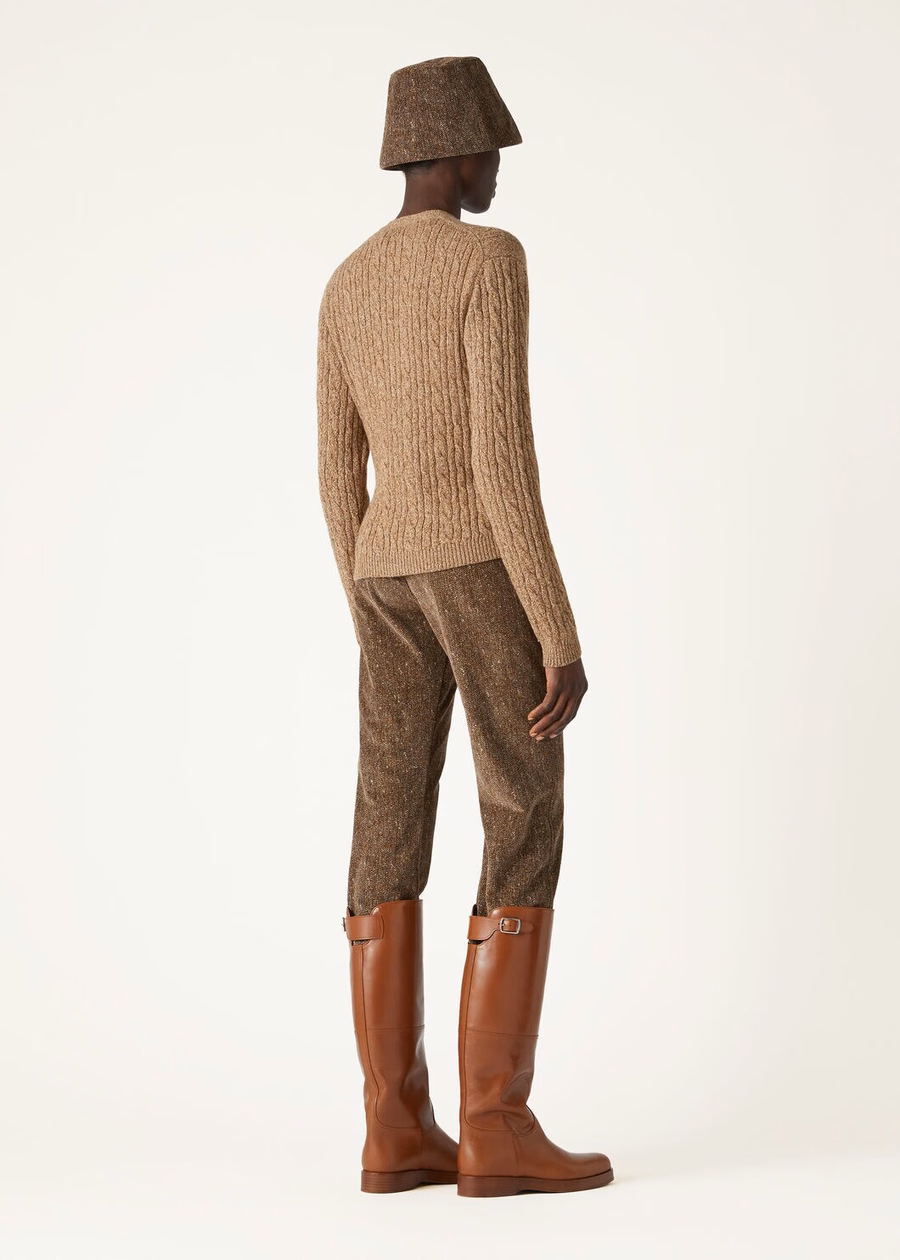 Cardigan Treccia Baby Cashmere Golden Wheat/Gingerbread Gold