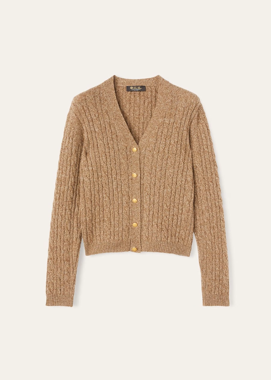Cardigan Treccia Baby Cashmere Golden Wheat/Gingerbread Gold