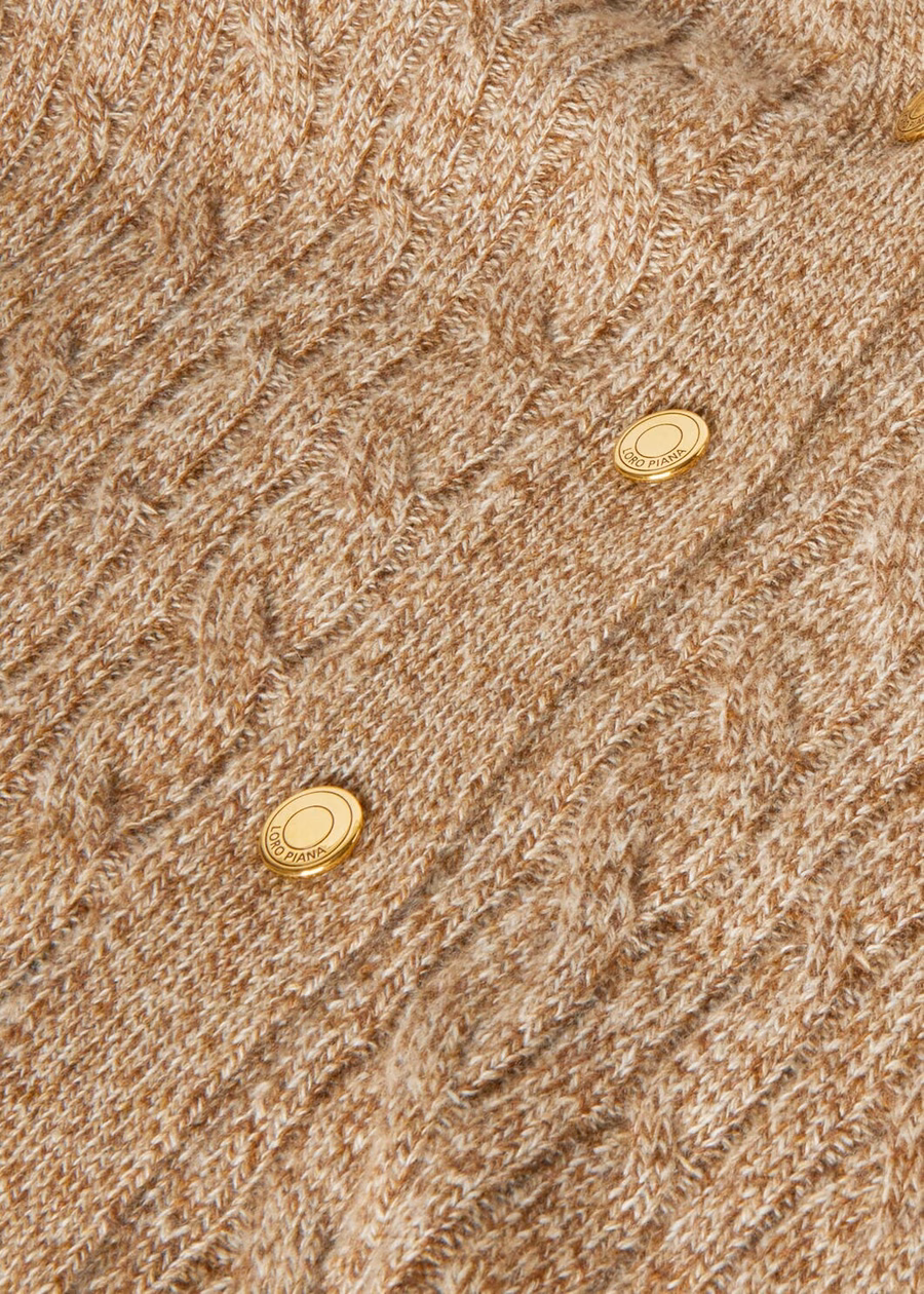 Cardigan Treccia Baby Cashmere Golden Wheat/Gingerbread Gold