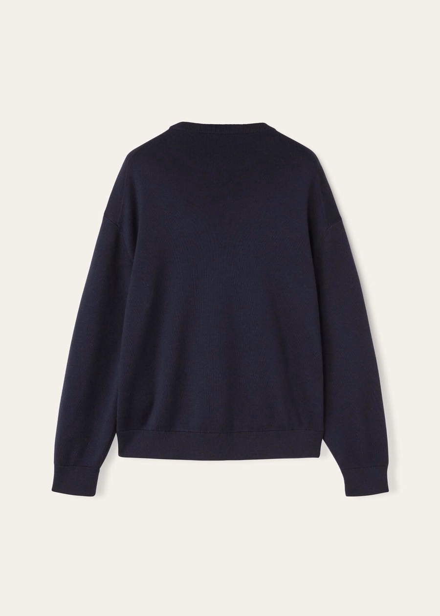 Balfour Crewneck Silk Cashmere Virgin Wool Navy Blue