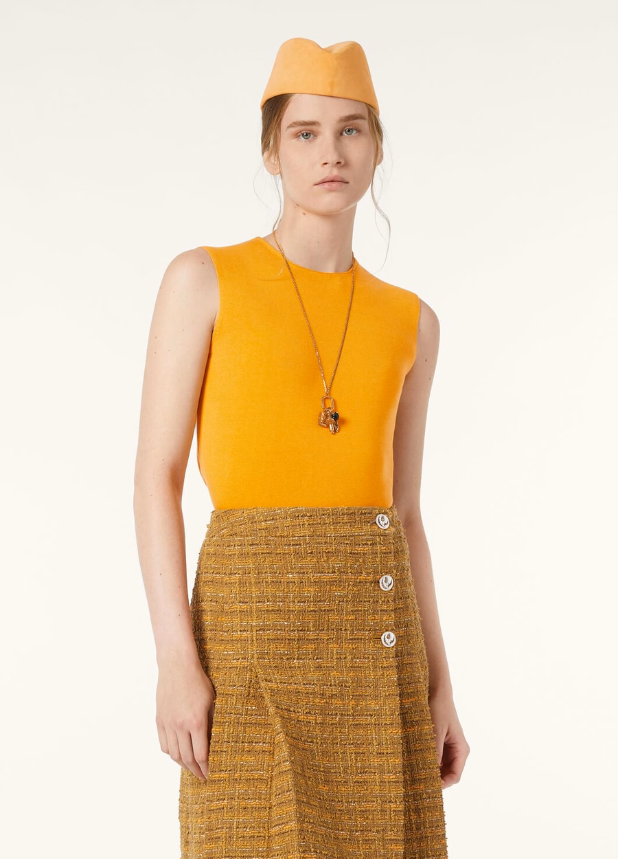 Siena Top Cotton Silk Saffron Tea