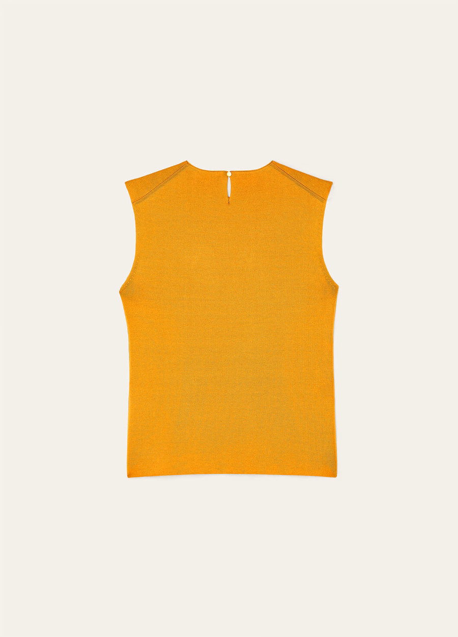 Siena Top Cotton Silk Saffron Tea