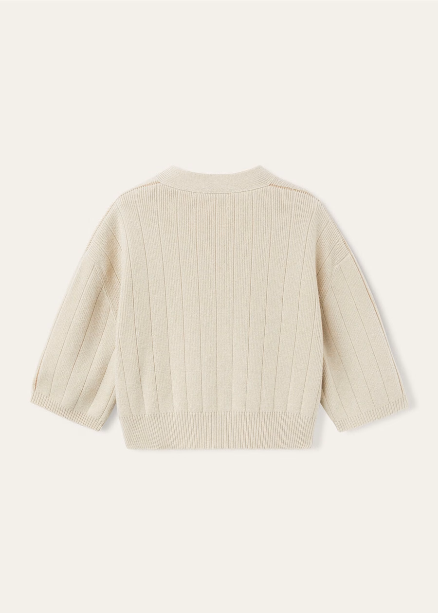 Cervatto Baby Cashmere Cardigan Ivory Lace Melange/Nutmeg See Melange