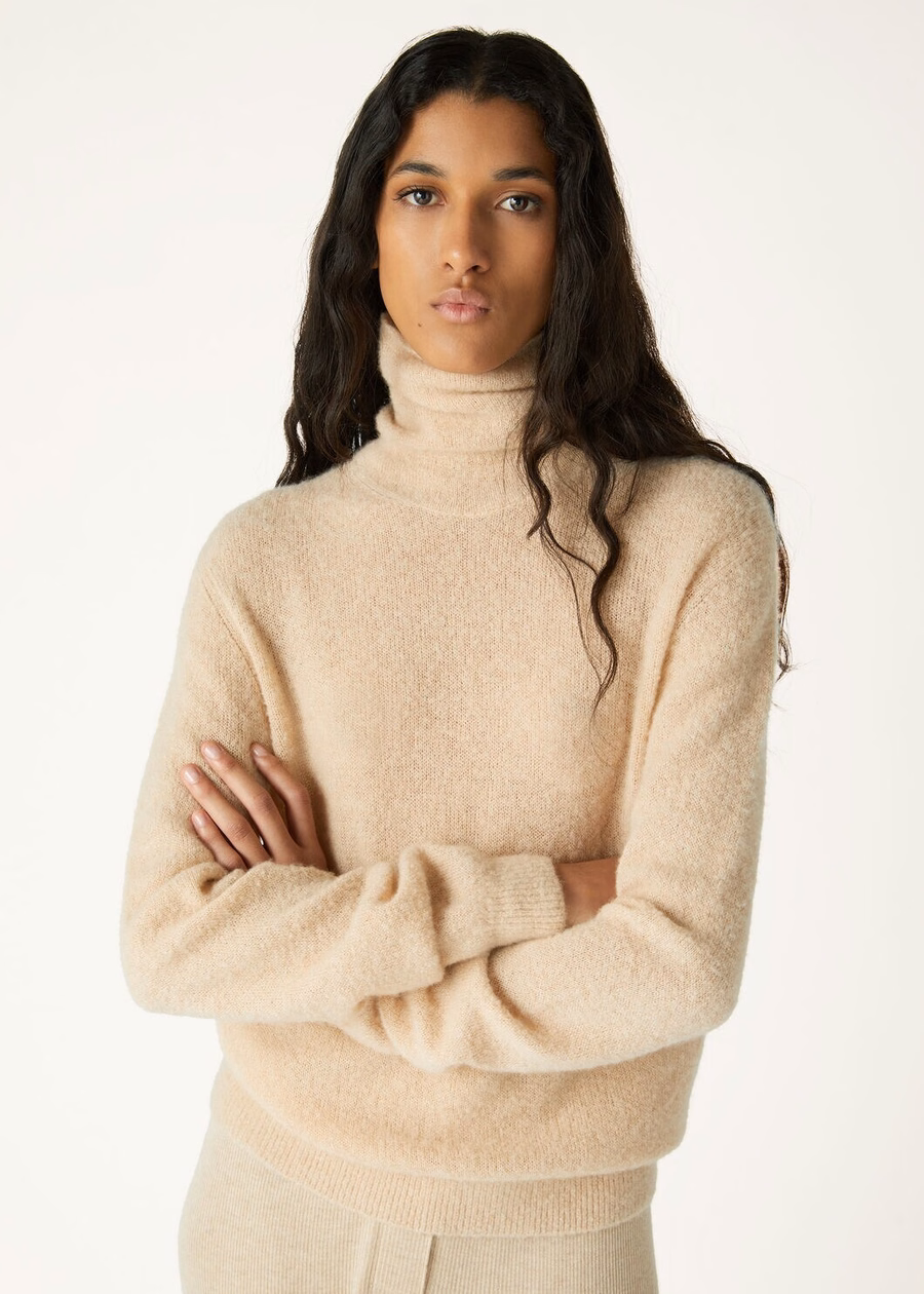 Cocooning Turtleneck Silk Cashmere Sunset Sienna