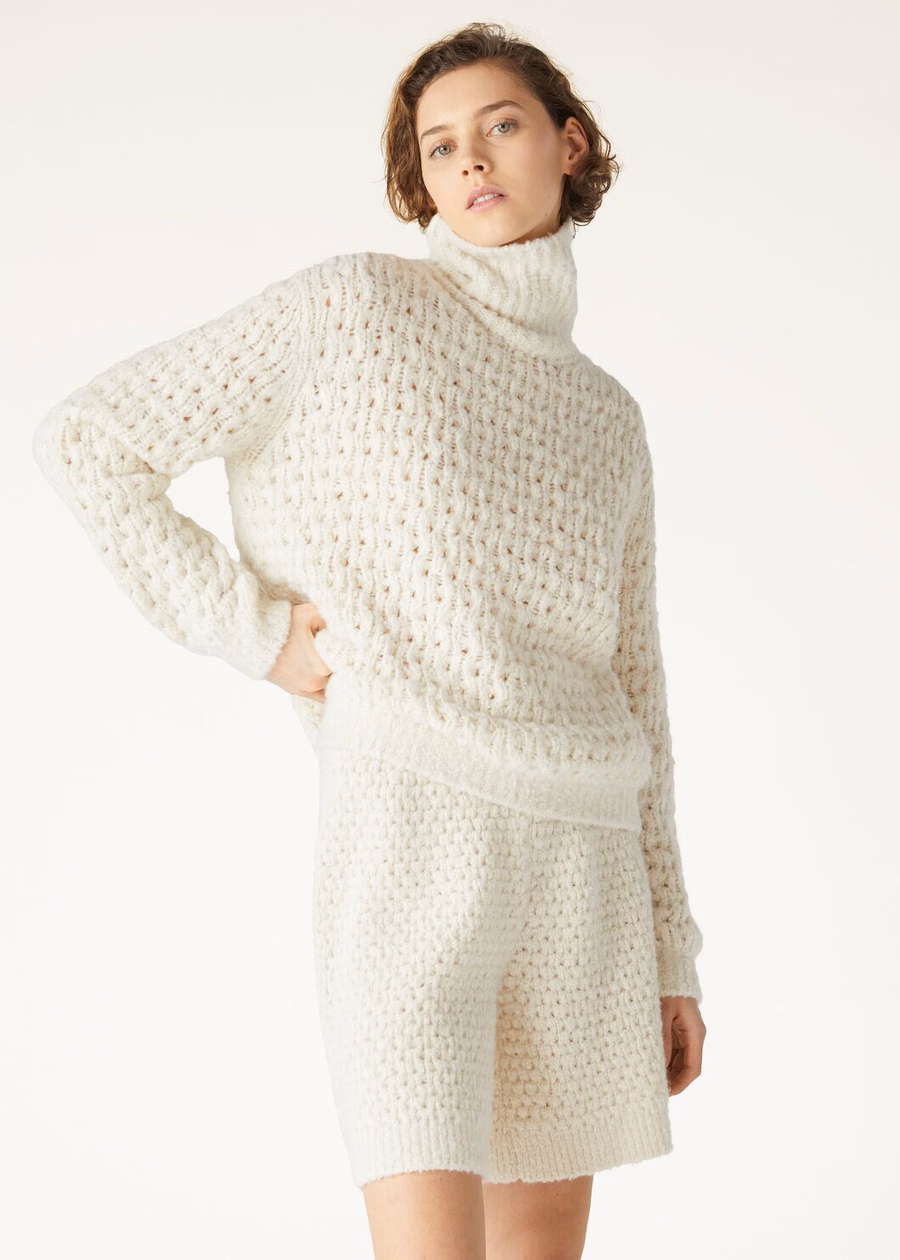Cocooning Turtleneck Cashmere White Snow
