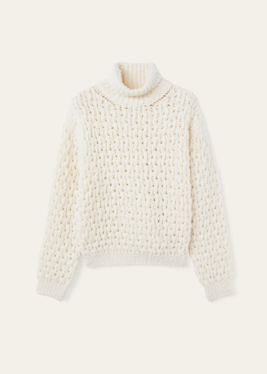 Cocooning Turtleneck Cashmere White Snow