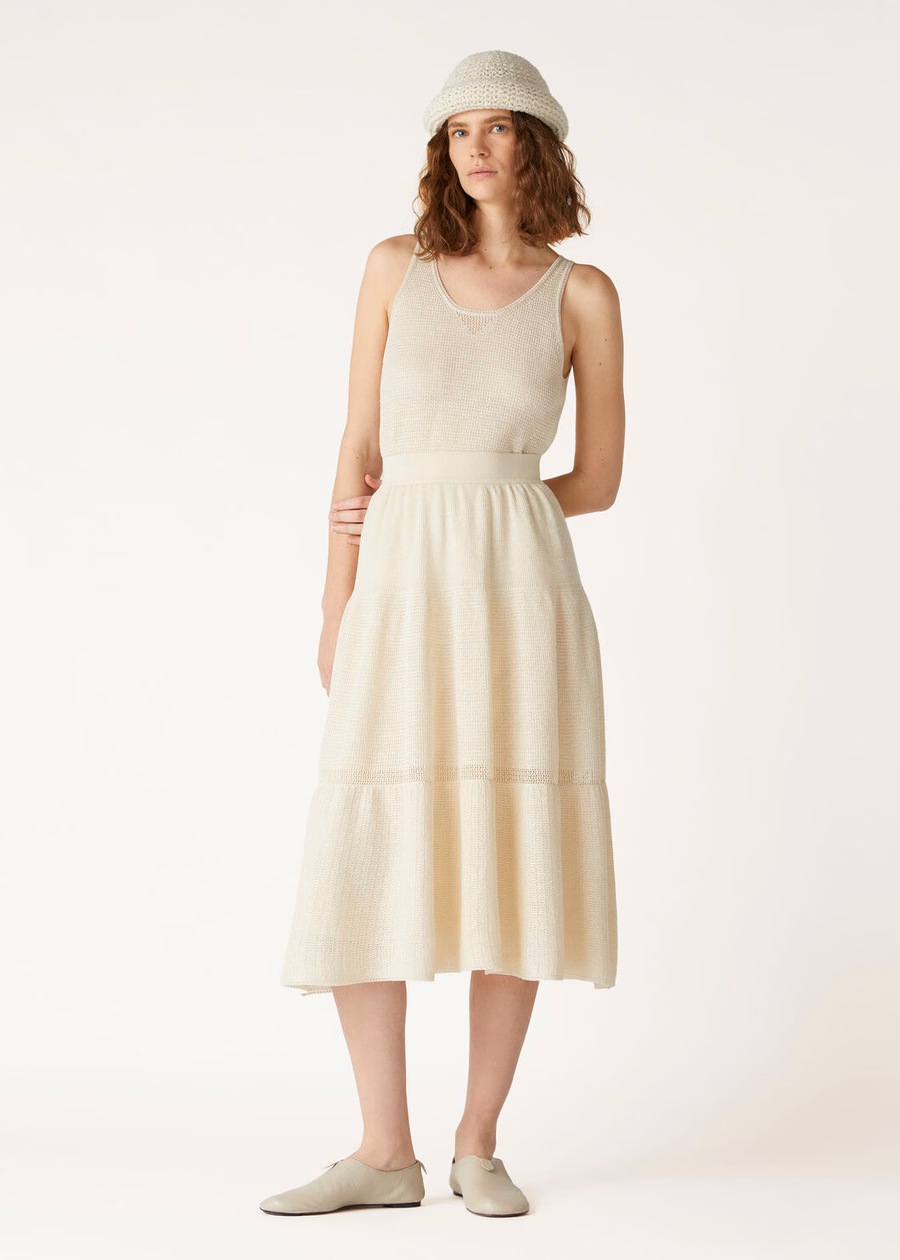Marine linen porcelain veil