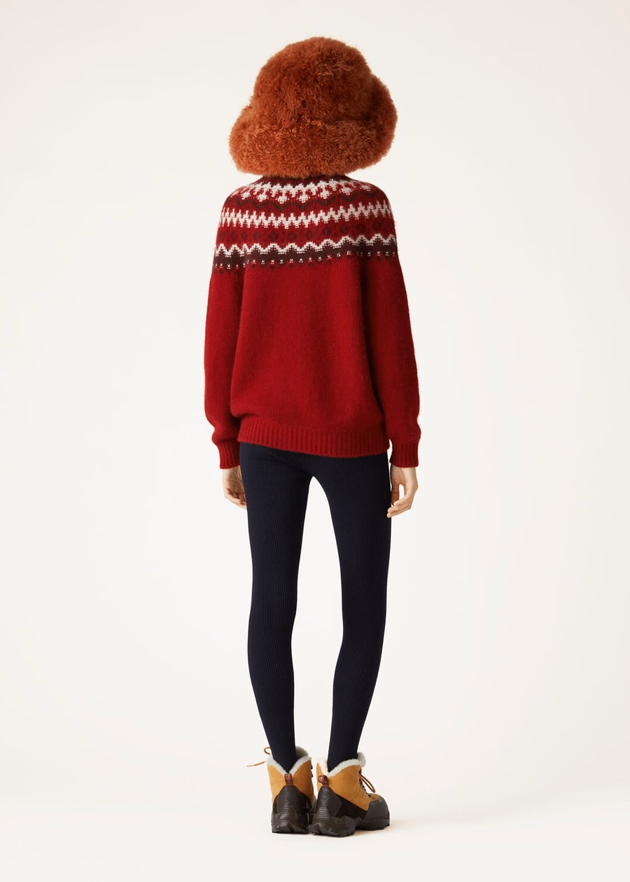 Alpe Pile Turtleneck Cashmere Bright Carmine/Bordeaux Melange