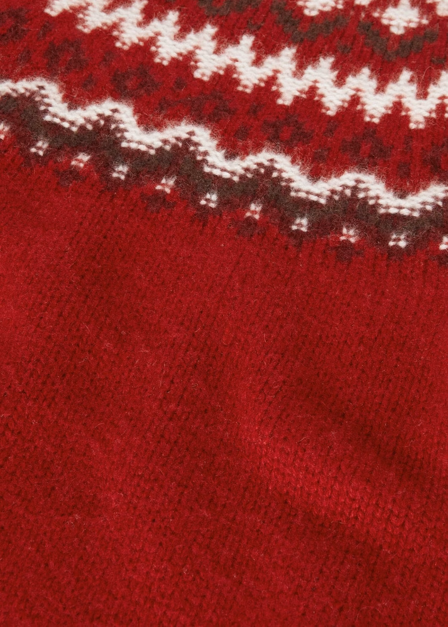Alpe Pile Turtleneck Cashmere Bright Carmine/Bordeaux Melange