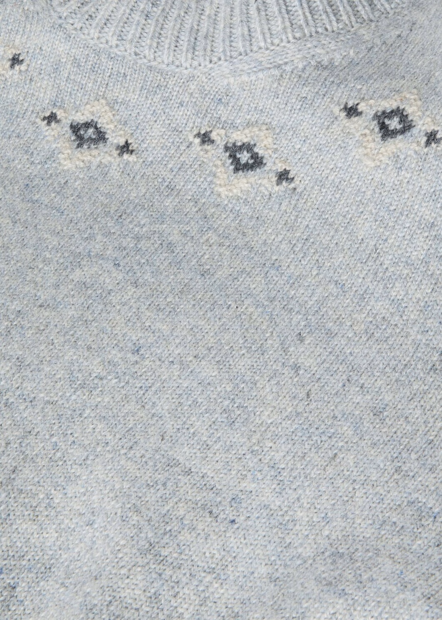 Alpe Pile Crewneck Cashmere Pearl Stone Melange/Seafoam Serenity