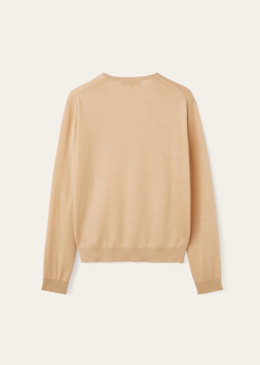 Luciole Cashmere Clear Gold V-neck Sweater