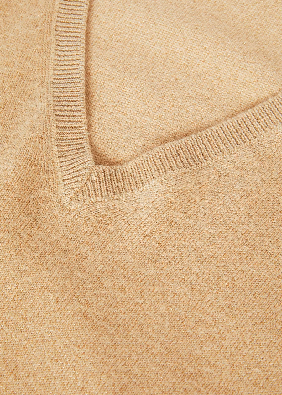 Luciole Cashmere Clear Gold V-neck Sweater