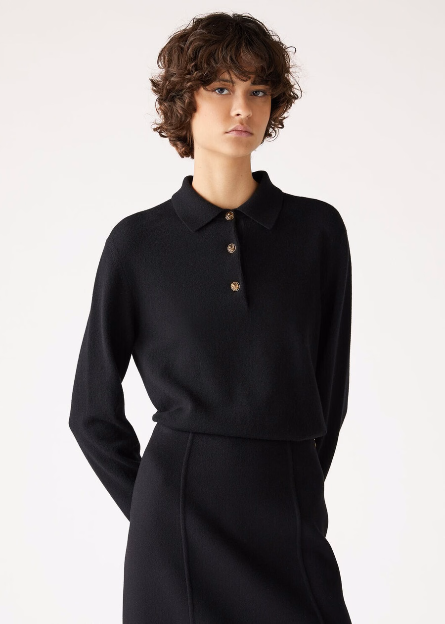 Classic Baby Cashmere Polo Black