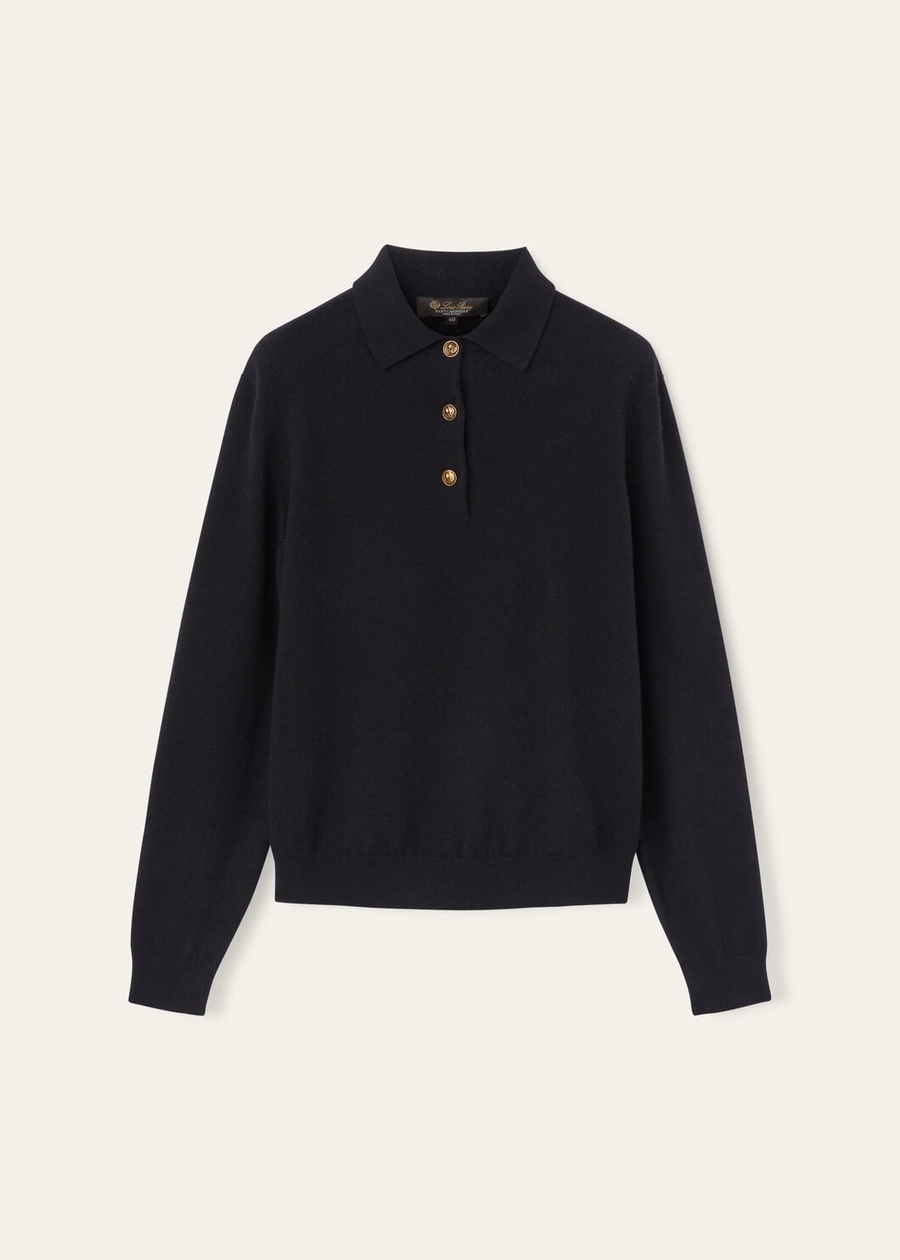Classic Baby Cashmere Polo Black