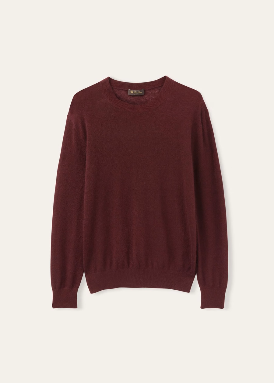 Camino Crewneck Silk Cashmere Garnet Elegance