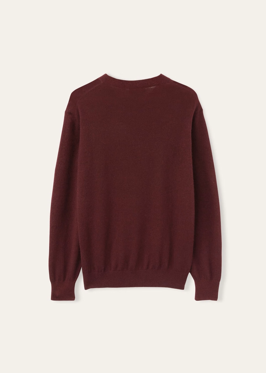 Camino Crewneck Silk Cashmere Garnet Elegance
