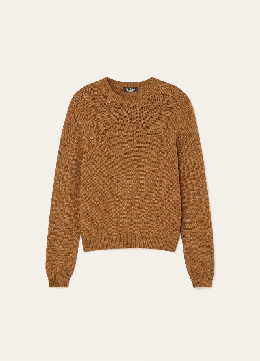 Fobello Crewneck Baby Cashmere Camel Oasis Melange