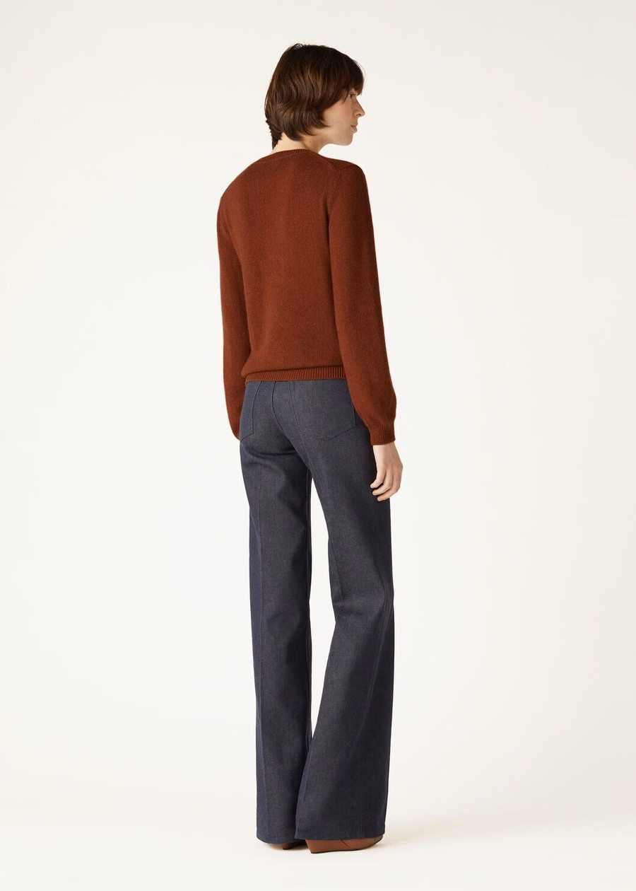Fobello Crewneck Baby Cashmere Dark Maple Leaf Melange
